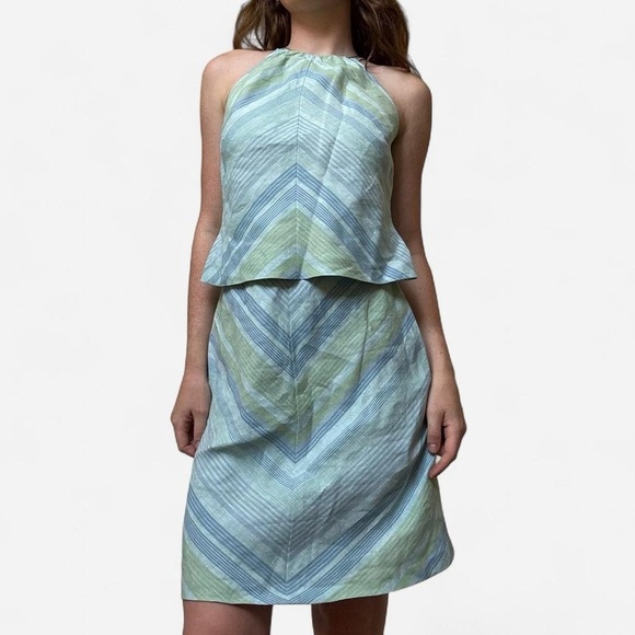 LOFT Green and blue linen two piece set - Picture 2 of 8